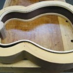 Here is the rim assembled in a guitar mould.