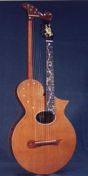 A modern custom Harp Guitar based on the Gibson Model U