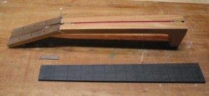 Neck components showing two way adjustable truss rod