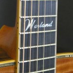 The Worland logo was placed at the 12th fret. Ebony fretboard is bound in boxwood.